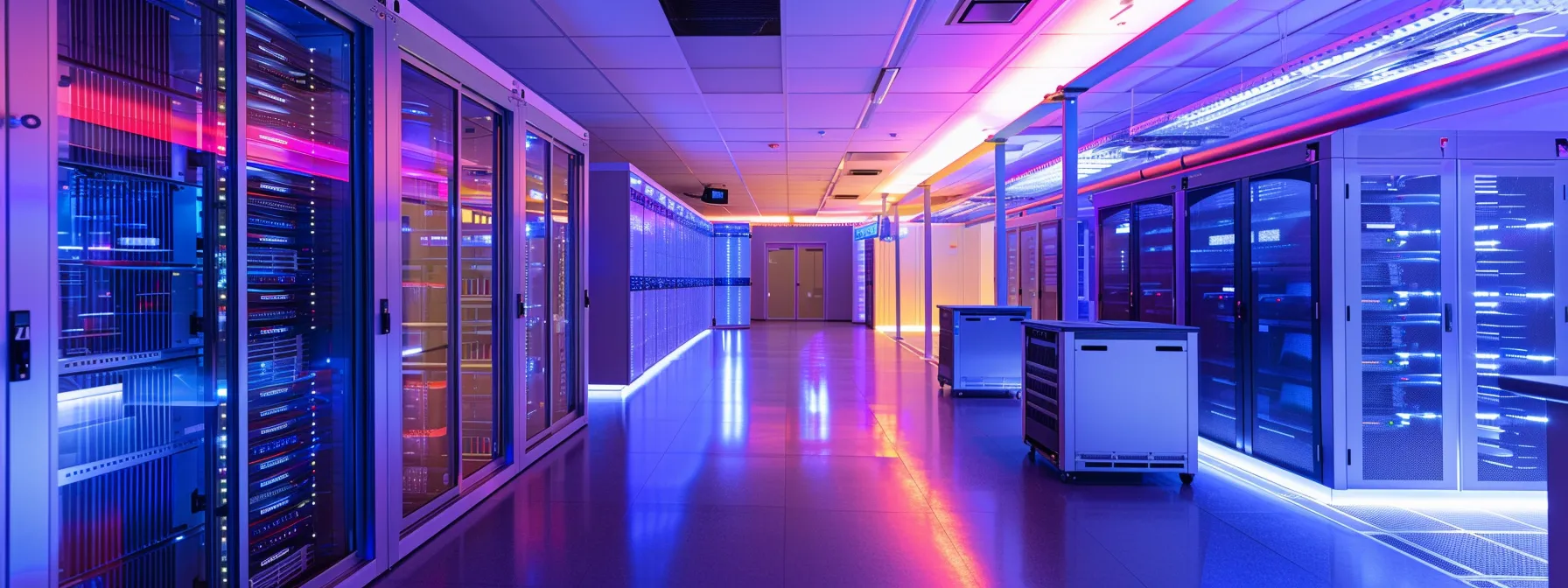 a sleek, modern server room filled with high-performance hosting equipment, radiating speed and efficiency.